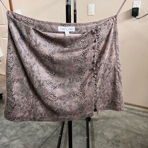 She + Sky Snake Print Mini Skirt in Pink and Black
